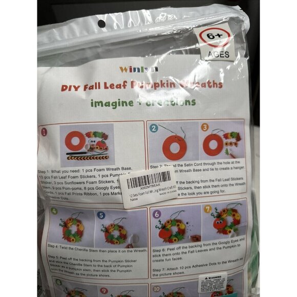 DIY 12 Sets Fall Leaf Pumpkin Wreath Imagine Creations Kids Crafts School Proj - Picture 2 of 3